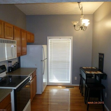 Kitchen with wood floors, appliances, plenty of ca