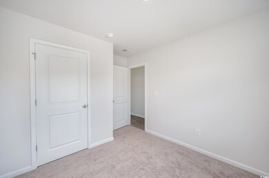 Unfurnished bedroom featuring light colored carpet