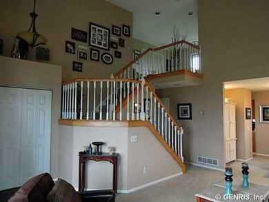 Foyer. From the ceramic tile foyer you overlook th