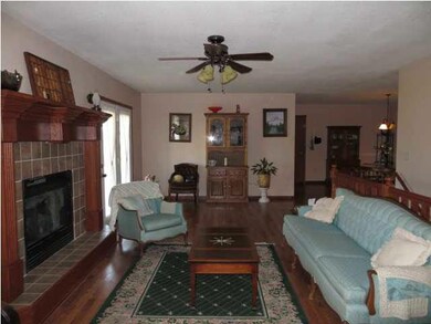 Living room with wood floors