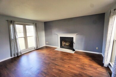 Dining area between the kitchen and living room of