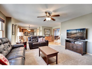View toward the dining area and kitchen.  Newer ca