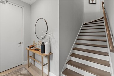 Stairway with tile patterned flooring