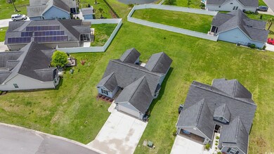 Aerial perspective of suburban area