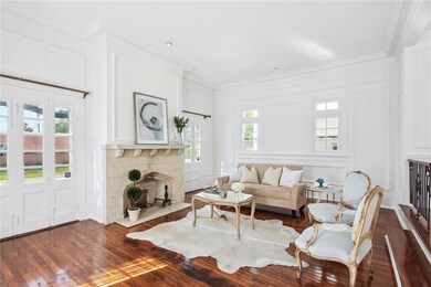 Sunlight formal living with fireplace