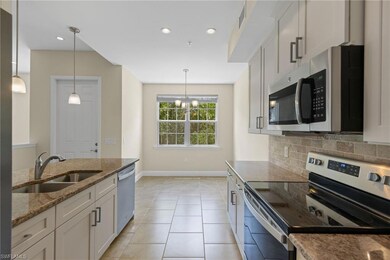 Kitchen looking into dining area