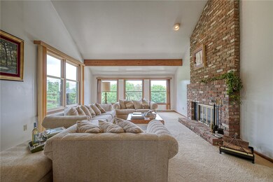 Straight ahead is the family room with vaulted, wo