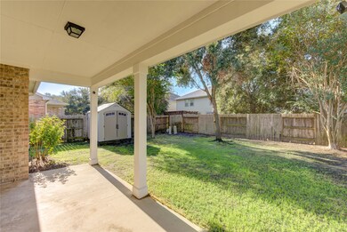 Backyard with covered patio