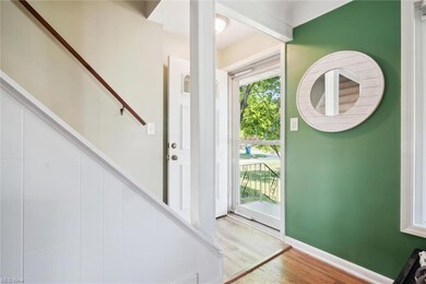 View of wood floored foyer