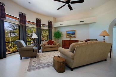 Curving Window Wall in Living Room