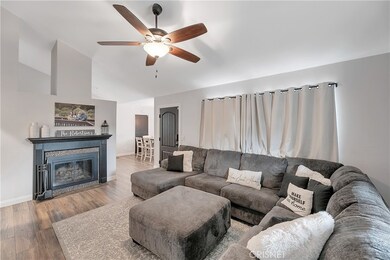 Living room with fireplace.