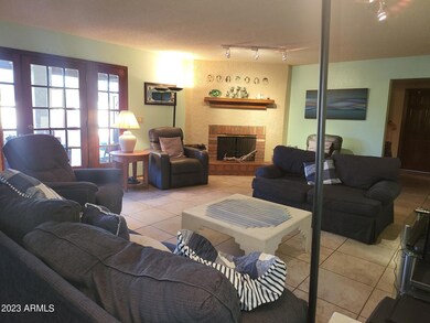 Family room with fireplace