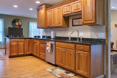 Stainless steel appliances, granite countertops an