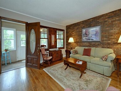 Exposed brick in living area
