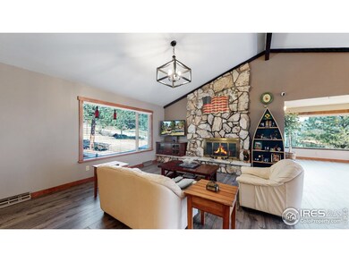 Beautiful rose quartz fireplace and hearth. Modern light fixtures.