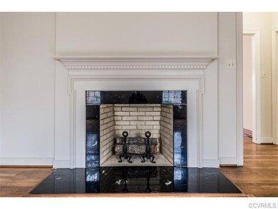Detail of the fireplace in the living room.  Note 