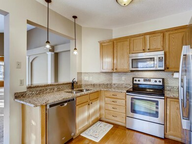 Kitchen open to living area