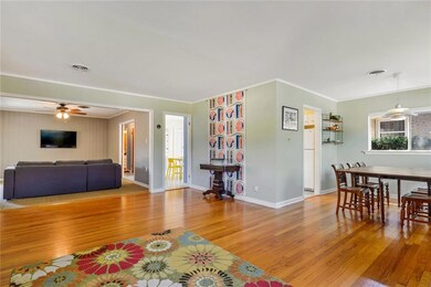 View from Living Room showing Den with wall to wal