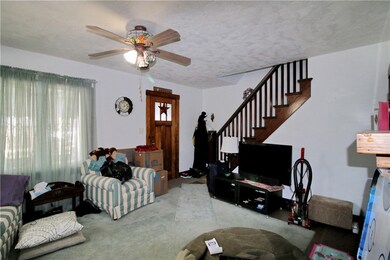 View into living room from dining room