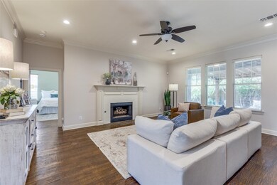 . Inviting living room with gas log fireplace.
