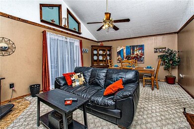 Family room with cathedral ceilings