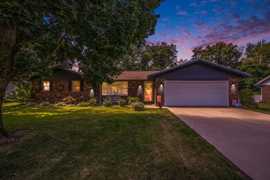 Twilight front view of house
