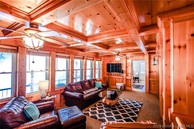 Coffered ceiling in the main level living area