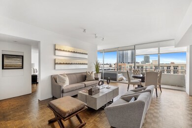 The living space is positioned between the bedroom