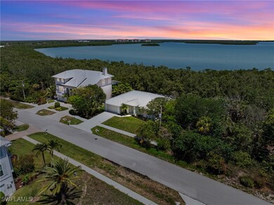 Aerial view at dusk of a water view