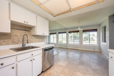 Open dining and kitchen.