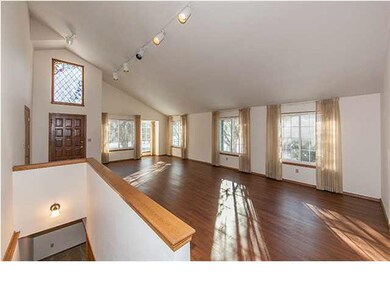 Living room with wood laminate flooring