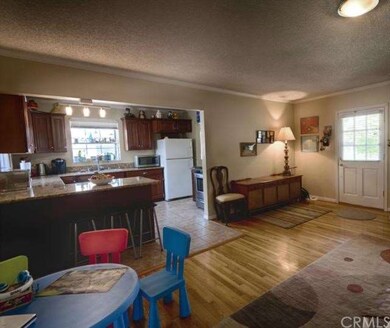 View from living room into kitchen