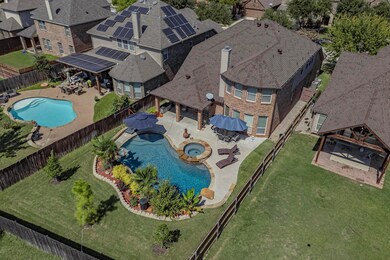 Birds eye view of large back yard and oasis