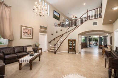 Curved Staircase Leads to Second Level