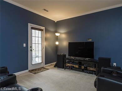 1st Bedroom. Main level bedroom or perfect media or man cave!  Access from 1st floor bedroom to outside patio!
