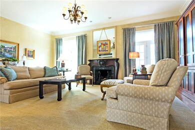 Living Room with 2 sets of French doors  to Foyer