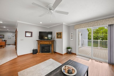 Sliding glass doors provide easy access to the dec