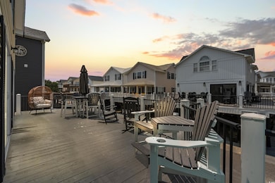 View of deck at dusk