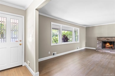 Living Room with woodburning fireplace