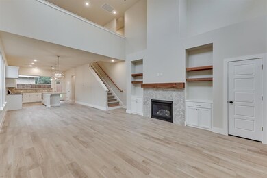 The fireplace surround is stunning and the floatin