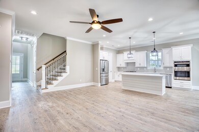 Kitchen with appliances with stainless steel finis