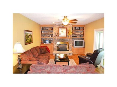 Great Room. Woodburning fireplace with gas insert 