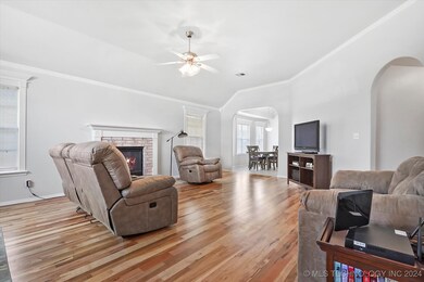 Living room into dining area