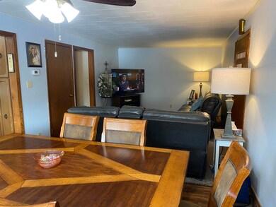 View from dining room into living room