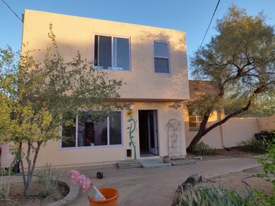 Looking at the back of the house