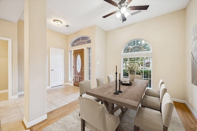 The dining room has ample room for your table and chairs. This photo has been virtually staged.