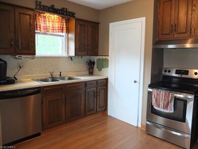 Nice kitchen with laminate floor.