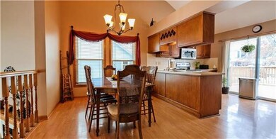 The dining and kitchen area offer extra space for 