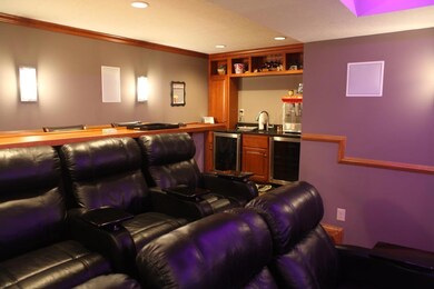 Theater chairs and wet bar
