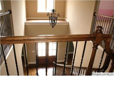 The two-story foyer, as seen from the upper landin